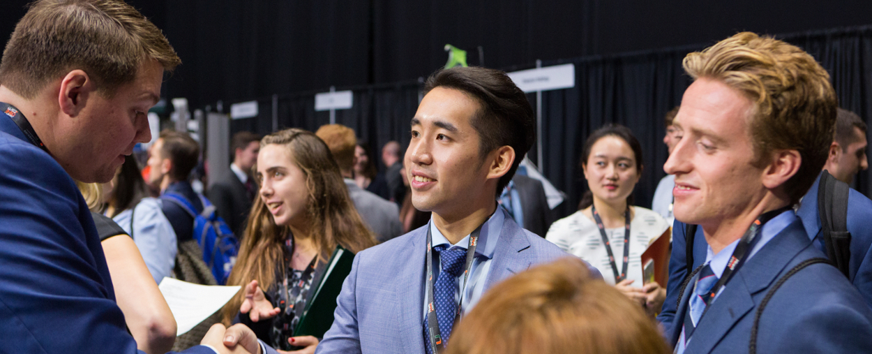 Students in a career fair