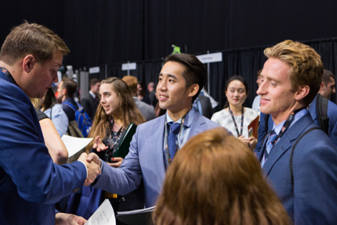 Students in a career fair